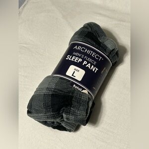 Men’s fleece sleepwear, size, large, black, and gray. NWT